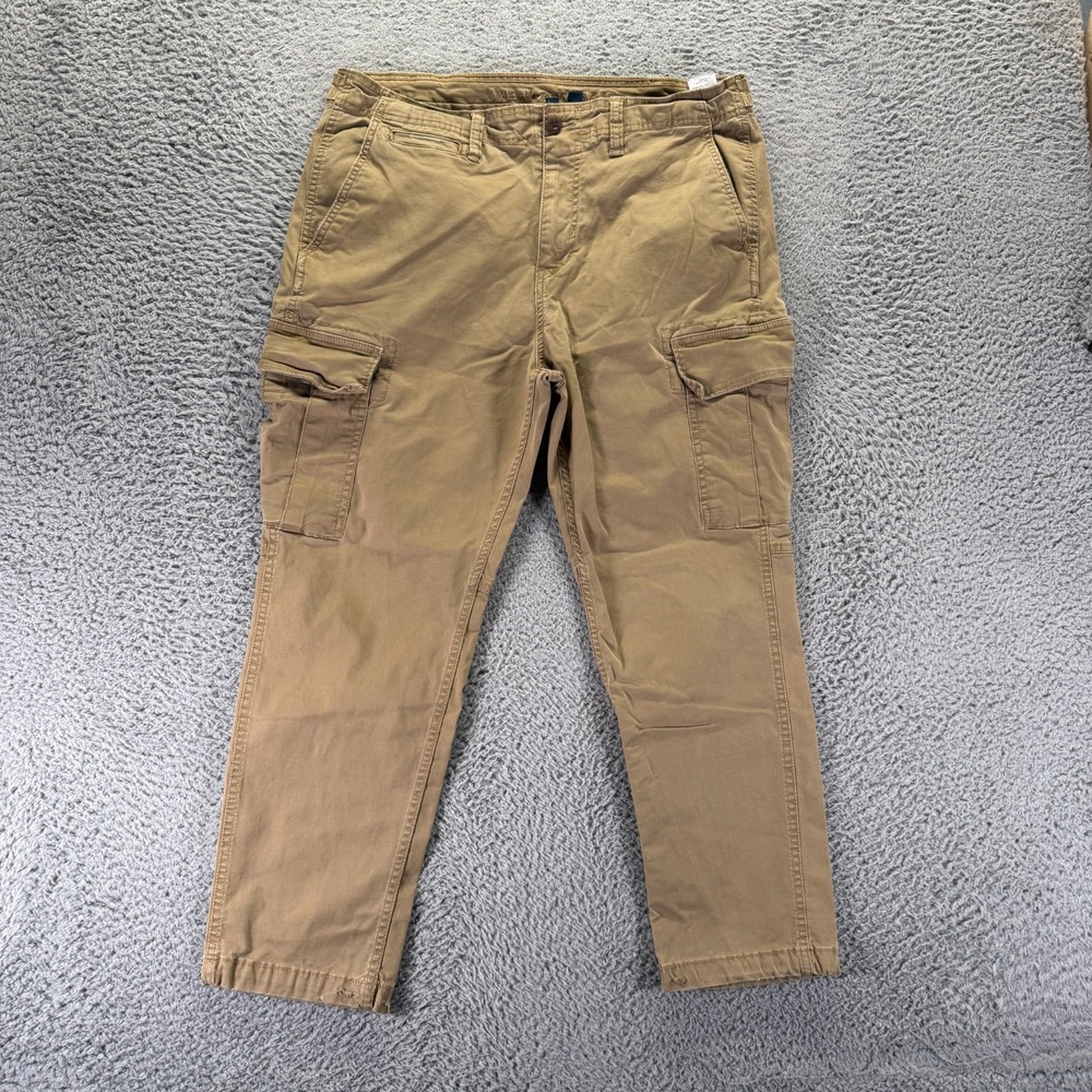 American Eagle Outfitters Lived-In Pant Mens 36x27 Beige Cotton Cargo Straight